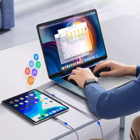 Orico USB 2.0 Cable USB-C Male - USB-C 100W PD Purple 1m