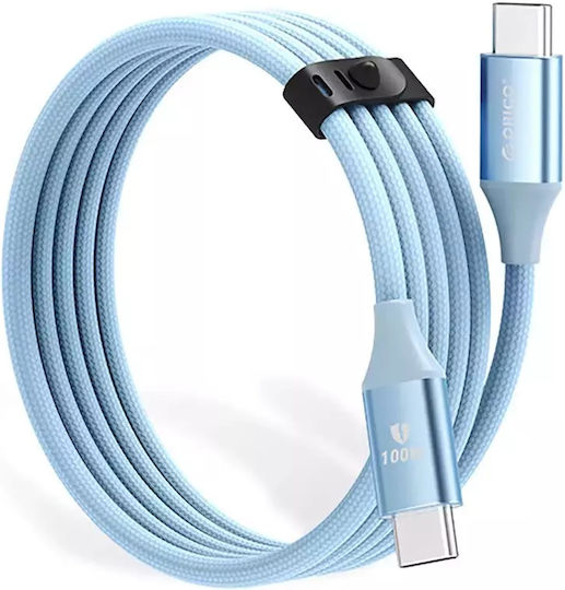Orico USB 2.0 Cable USB-C male - USB-C 100W PD Μπλε 1m