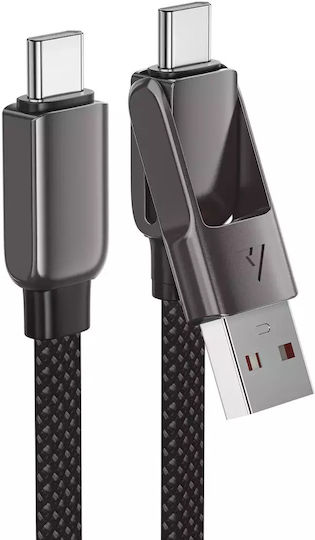 Acefast USB 2.0 Cable USB-C male - USB-A 60W Black 1.2m (C13-04)