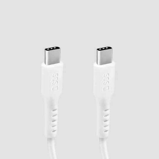 SBS USB 2.0 Cable USB-C male - USB-C 25W PD Λευκό 1m CABLETCC10W