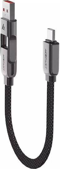 Acefast USB 2.0 Cable USB-C male - USB-A / USB-C 60W Μαύρο 0.2m C13-05
