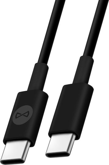 Forever USB 2.0 Cable USB-C male - USB-C 60W PD Μαύρο 1m GSM106367