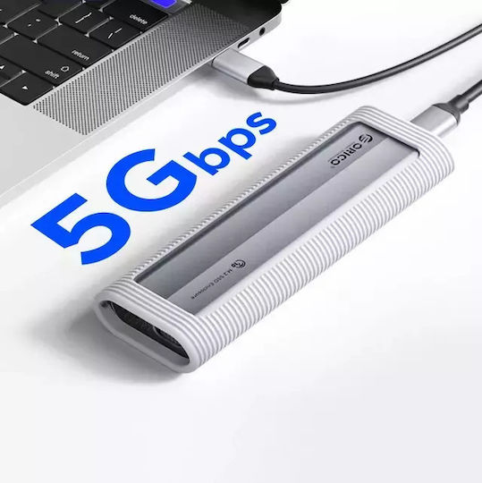 Orico Hard Drive Case M.2 SATA III NVME with connection Type-C in Gray color