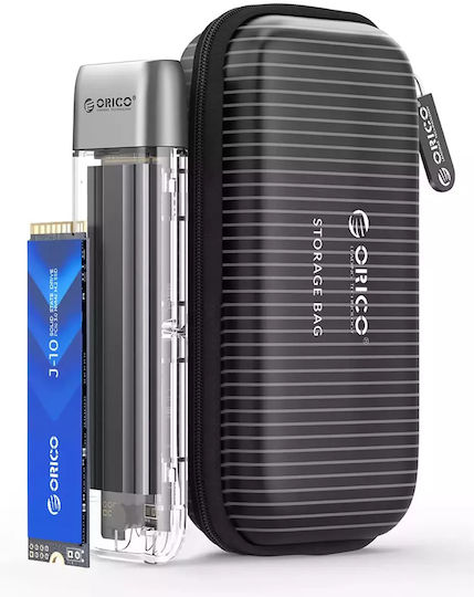 Orico Θήκη για Σκληρό Δίσκο M.2 SATA III NVME με σύνδεση USB 3.2 Type-C σε Διάφανο χρώμα