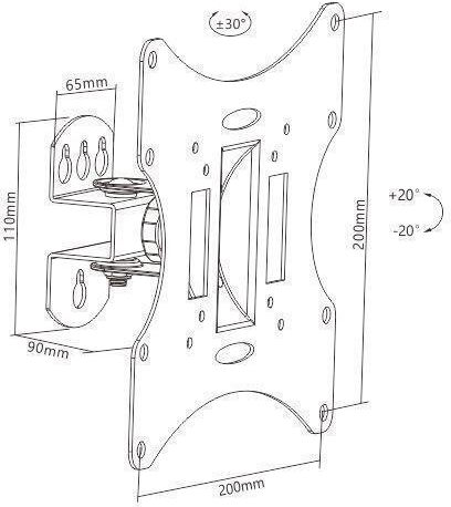 Brateck LCD-501AB Wall TV Mount up to 42" and 30kg