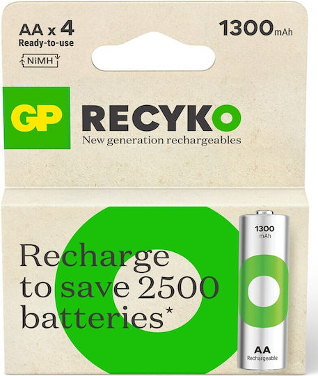 GP Batteries Recyko Wiederaufladbare Batterien Ni-MH 4Stück