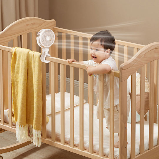 Techsuit Baby Kinderwagen Ventilator Vp1 Tragbarer 360° Flexibler Stativ Clip 4000mah Weiß