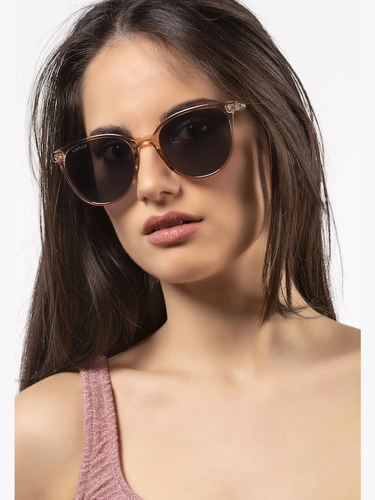 Smooder Damen Sonnenbrille mit Gelb Kunststoff Gestell und Schwarz Linse YAS06