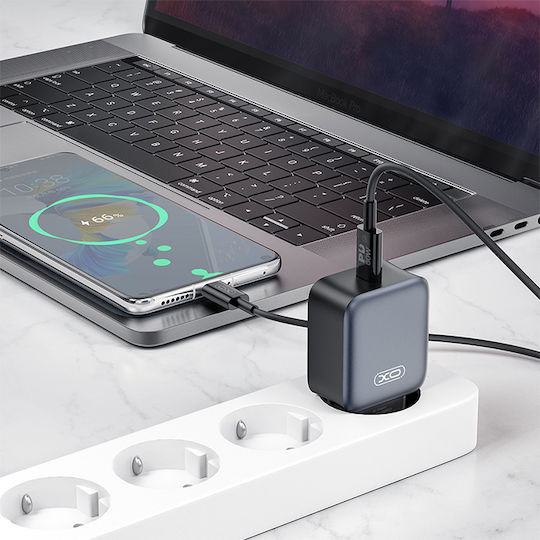 XO Charger Without Cable with USB-C Port 20W Quick Charge 2.0 / Quick Charge 3.0 Blacks (L153)