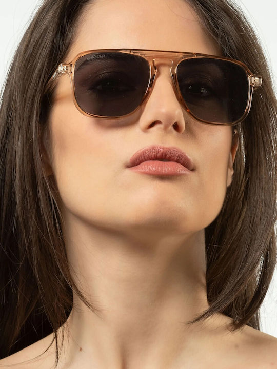 Smooder Unisex Sonnenbrille mit Gold Metall Gestell und Gray Linse KAS06