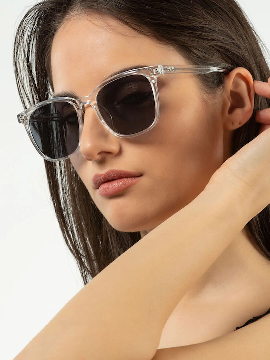 Smooder Unisex Sonnenbrille mit Gelb Kunststoff Gestell und Gray Linse KKS06