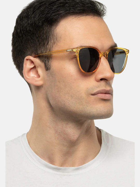 Smooder Unisex Sonnenbrille mit Transparent Kunststoff Gestell und Schwarz Linse YAS04