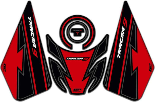 Gpk Σετ 3d Προστατευτικά Ρεζερβουάρ Yamaha Tracer 9 2021-2024 Μαύρο-κόκκινο