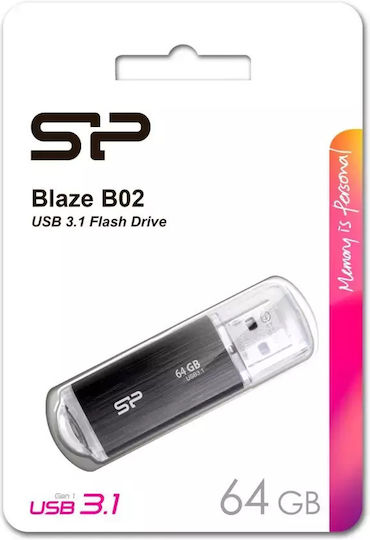 Silicon Power Blaze B02 64GB USB 3.2 Stick Negru