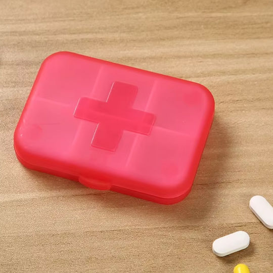 Square Organizer Medicines Vitamins Supplements Pufo Medicine 9 Cm Red