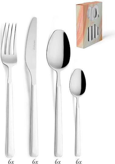Cristema Besteckset Edelstahl 18/10 Silber 24-teilig