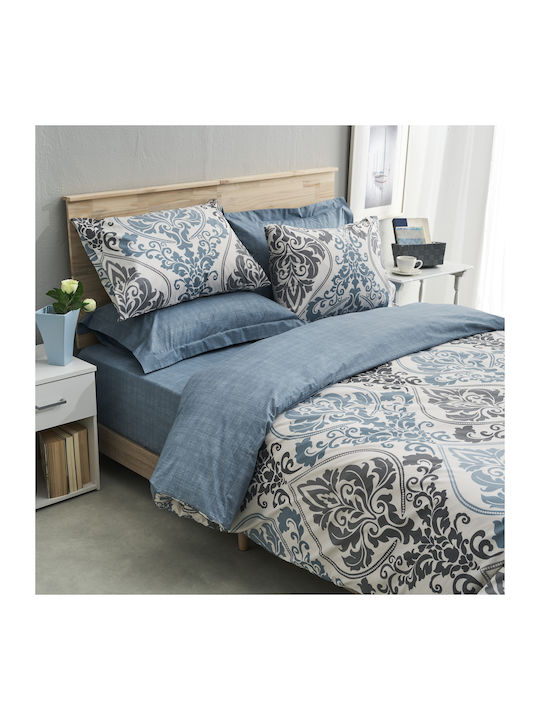 Charalambidis Textiles Υπέρδιπλο Σεντόνι Υπέρδιπλο 230x260εκ. Μπλε