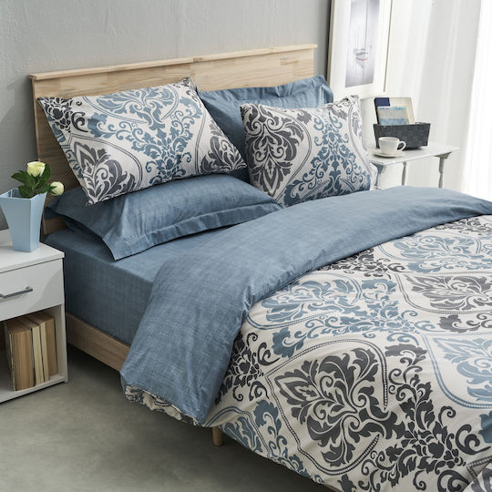 Charalambidis Textiles Bettlaken Super-Doppel 230x260cm. Υπέρδιπλο Blue