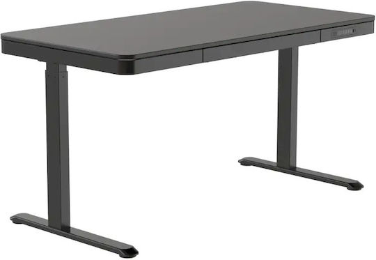 Γραφείο με Ρυθμιζόμενο Ύψος & USB θύρες 140x70x50εκ. Black Γραφείο με Ρυθμιζόμενο Ύψος & USB θύρες 140x70x50εκ. Black