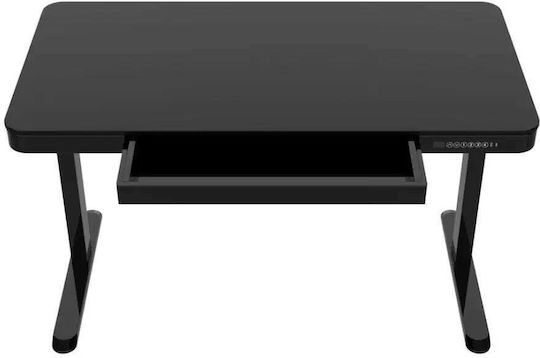 Desk Wooden Black with Metal Legs & USB ports 140x70x50cm