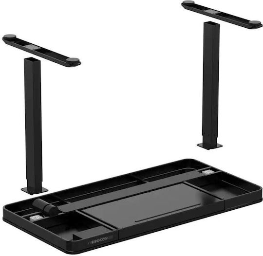 Desk Wooden Black with Metal Legs & USB ports 140x70x50cm