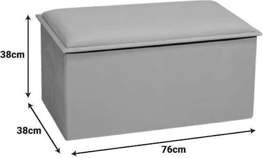 Stool For Living Room With Storage Space Upholstered with Velvet Koper Beige Shade 76x38x38cm