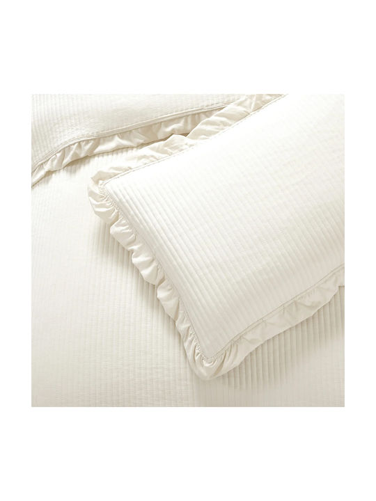Liolios Home Armony Pillowcase Set Quilted Cream 50x70cm.