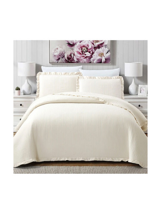 Liolios Home Armony Pillowcase Set Quilted Cream 50x70cm.
