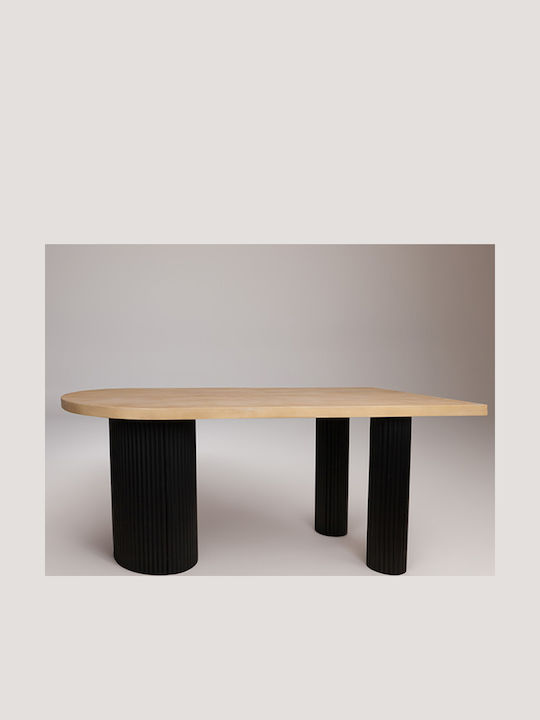 Masă Sala de mese Natural-black 180x80x76.5buc