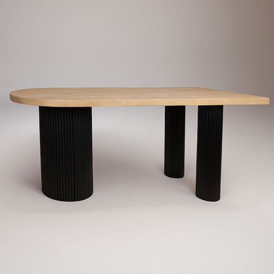 Dining Room Natural Black 180x80x76.5cm Dining Room Natural Black 180x80x76.5cm