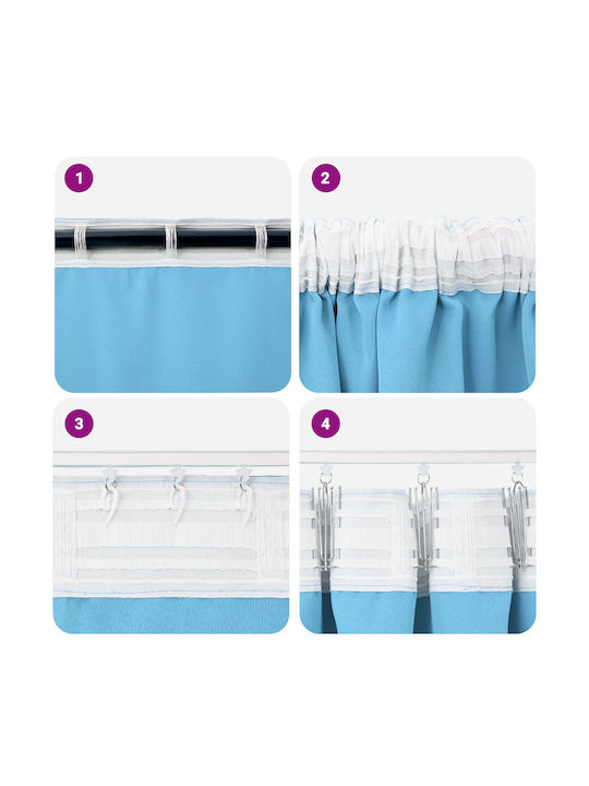 vidaXL vidaXL Window Curtain Set with Pencil Pleat Light Blue 140x260cm