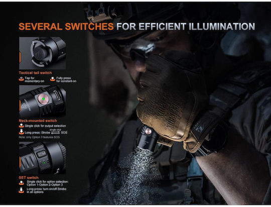 Fenix Επαναφορτιζόμενος Φακός Κεφαλής LED IP68 με Μέγιστη Φωτεινότητα 2000lm