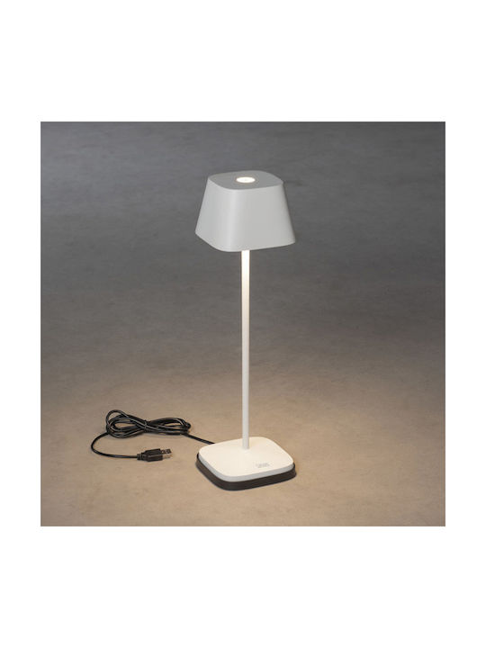 Konstsmide Lampa De Masă Pentru Exterior Cu Lumină Alb Cald IP54 Albă