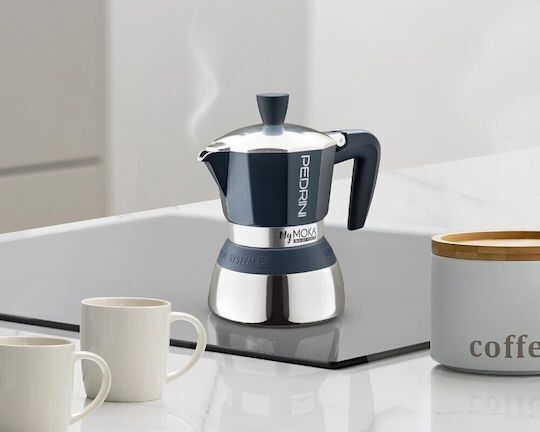 Pedrini MyMoka Induction Μπρίκι Espresso 2cups Inox Γκρι