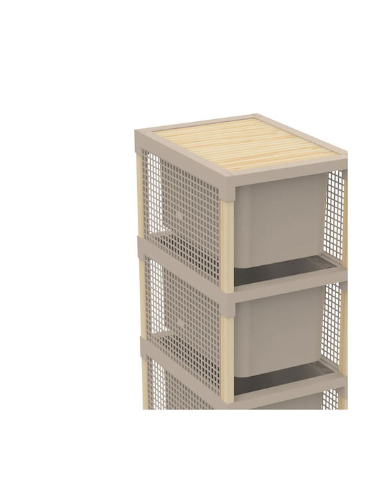Drawers Storage Fixwood Solid Wood with 3 Drawers L41xW30.5xH81cm
