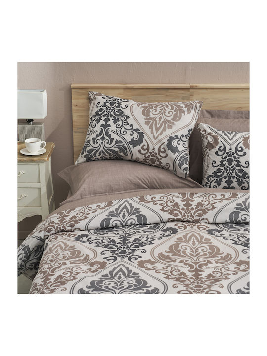 Charalambidis Textiles Βικτωριανό Σεντόνι Διπλό 200x260εκ. Μπέζ