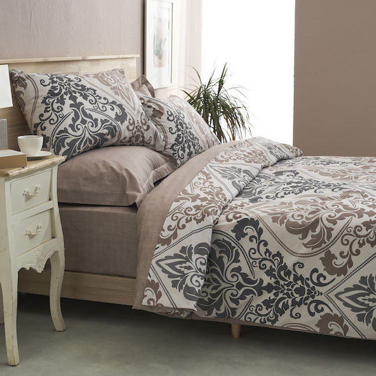 Charalambidis Textiles Victorian Double Bed Sheet 200x260cm Beige
