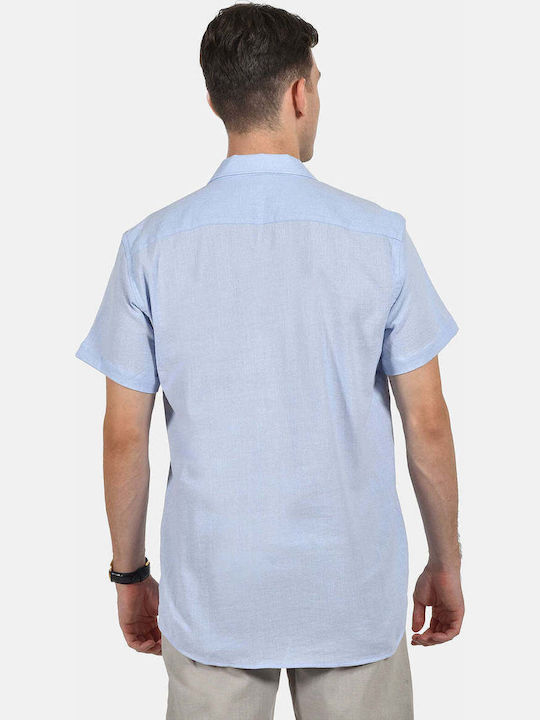 Short-sleeved Cotton Shirt Sky Blue