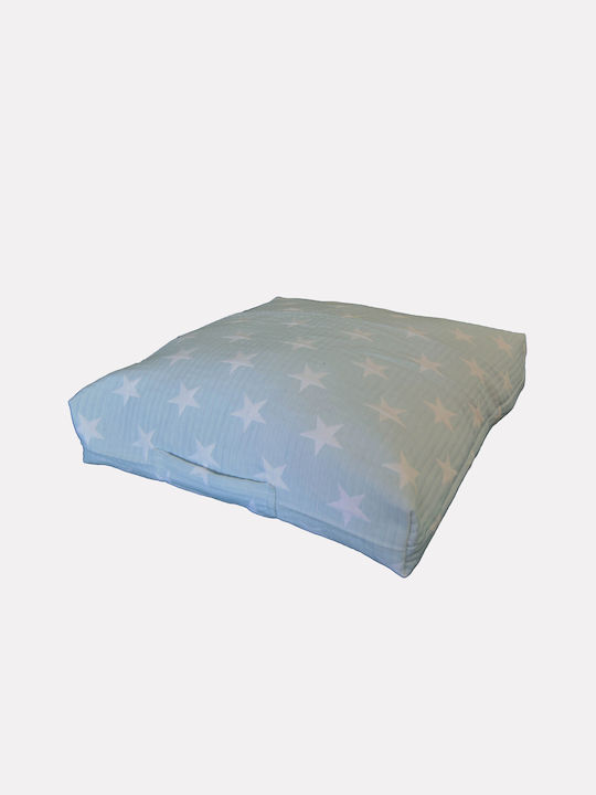 Kids Throw Pillow Floor Children's Box Zakar Star Light Blue 50x50x10 Zipper