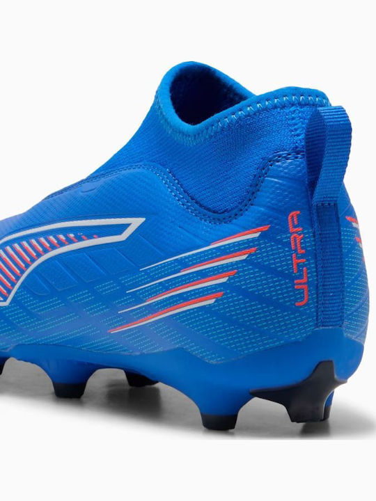ULTRA 6 MATCH+ Kids Molded Soccer Shoes with Sock without Laces Blue