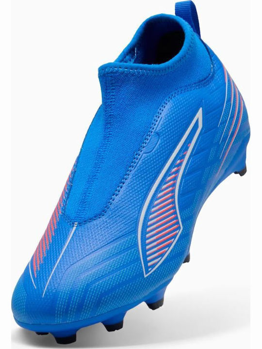 ULTRA 6 MATCH+ Kids Molded Soccer Shoes with Sock without Laces Blue