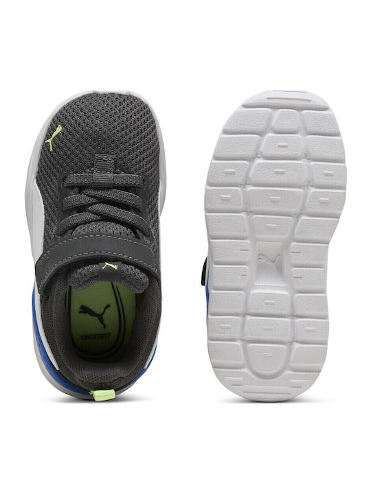 Anzarun Lite Ac Kids Sports Shoes Running with Hoop & Loop Closure Gray