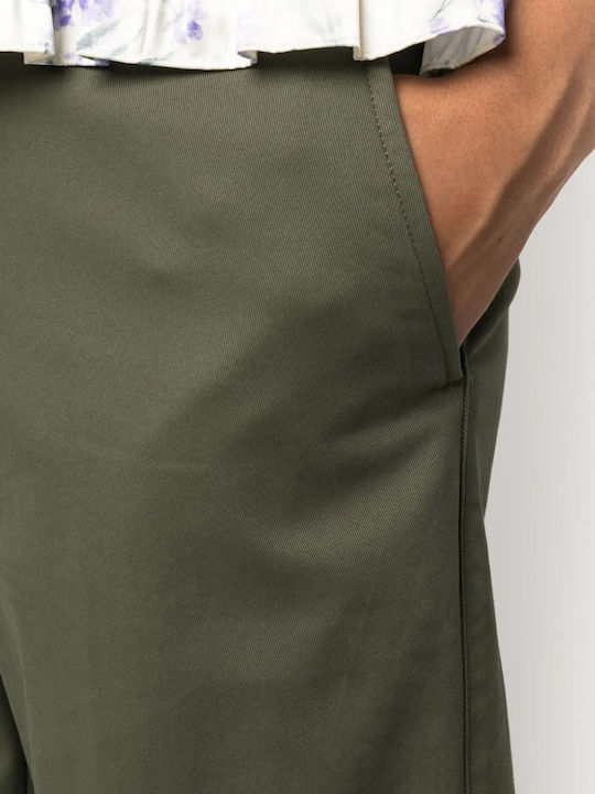 Damen Stoff Capri Hose Khaki