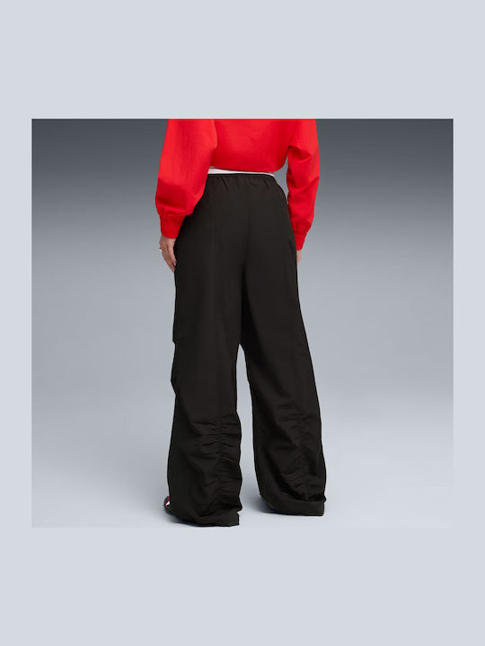 Dama Tesatura Pantaloni cu Croială Relaxată Black