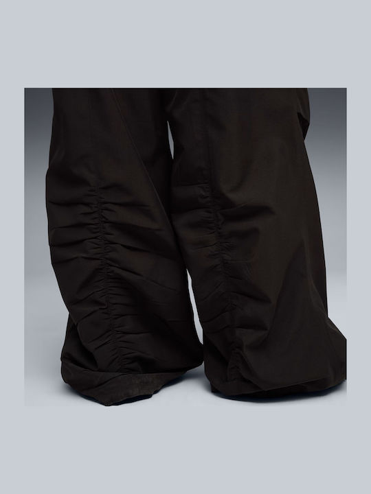 Dama Tesatura Pantaloni cu Croială Relaxată Black
