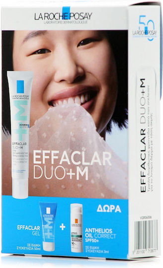 La Roche Posay Effaclar DUO+M Skin Care Set for Moisturizing & against Acne 3pcs