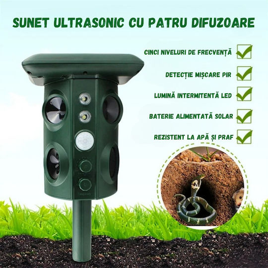 Dispozitiv cu Ultrasunete de Repulsie Șerpi / Rozătoare Solar 200gr
