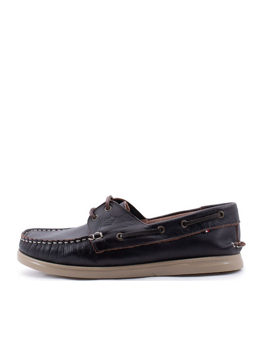 Δερμάτινα Ανδρικά Boat Shoes σε Καφέ Χρώμα