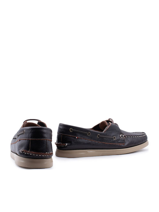 Δερμάτινα Ανδρικά Boat Shoes σε Καφέ Χρώμα