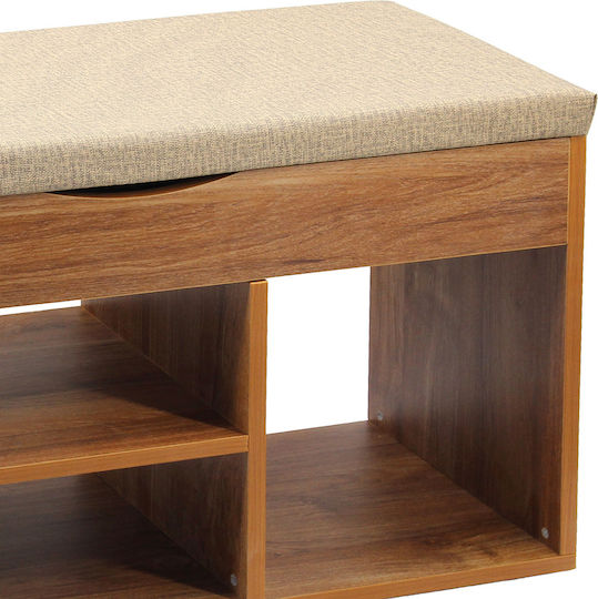 Entry Furniture with Shoe Rack & Bench Walnut 80x31x46cm